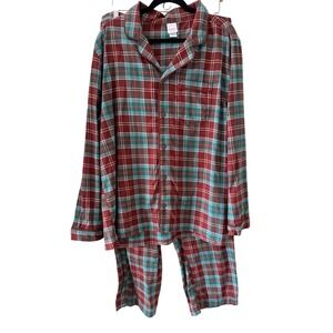 NWOT Hanna Andersson Plaid Flannel Pajama Set Size L Red Cozy Cabincore Holiday
